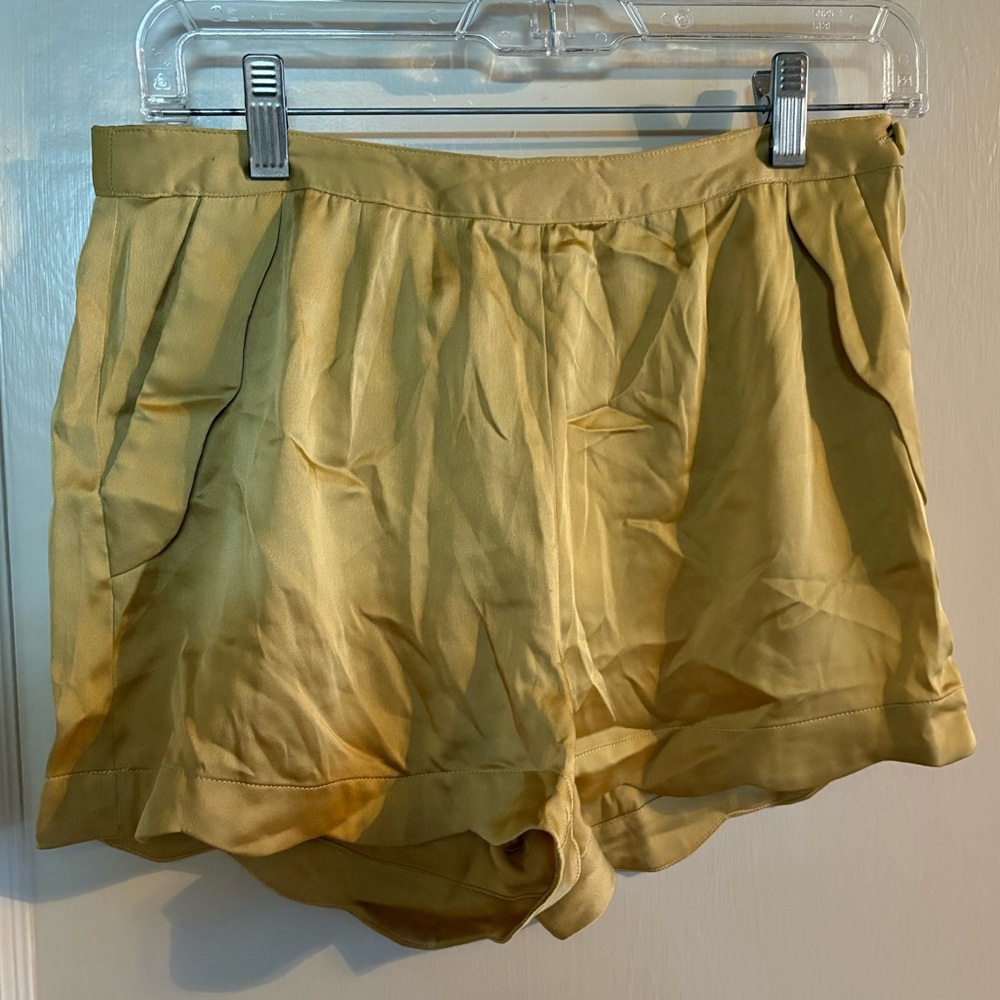 Champagne & Strawberry: Elegant Soft Golden Women's Shorts